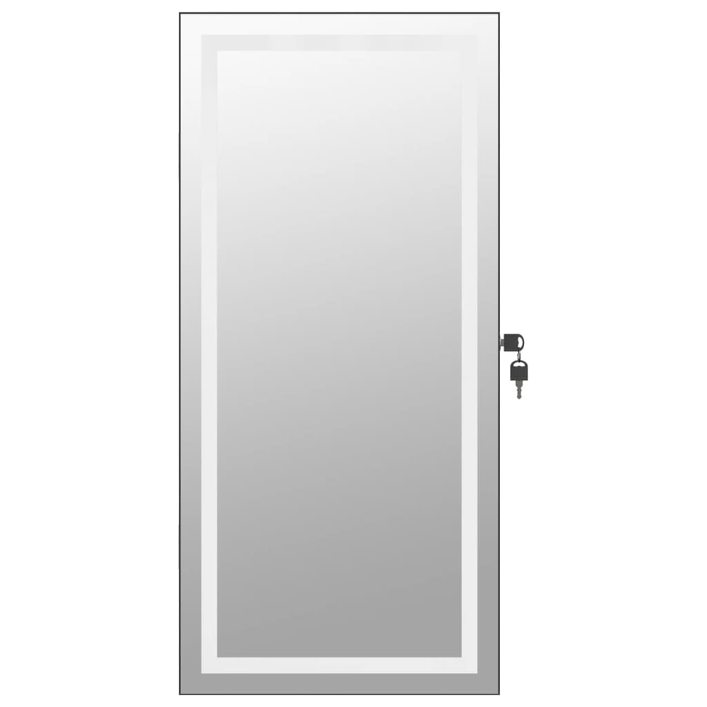 Spiegel-Schmuckschrank mit LED-Beleuchtung Wandmontage Schwarz - Pazzar.ch