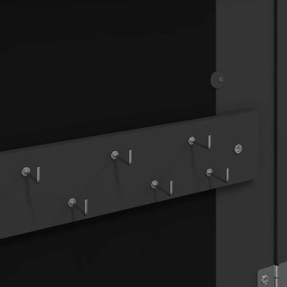 Spiegel-Schmuckschrank mit LED-Beleuchtung Wandmontage Schwarz - Pazzar.ch