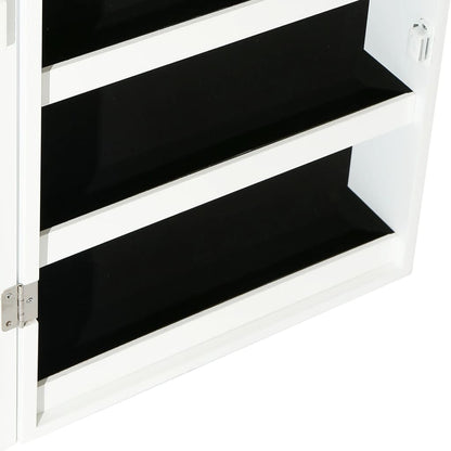 Spiegel-Schmuckschrank mit LED-Beleuchtung Wandmontage Weiß - Pazzar.ch