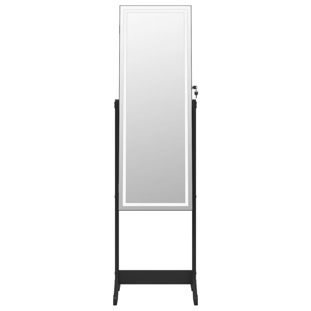 Schmuckschrank mit Spiegel &LED-Beleuchtung Freistehend Schwarz - Pazzar.ch