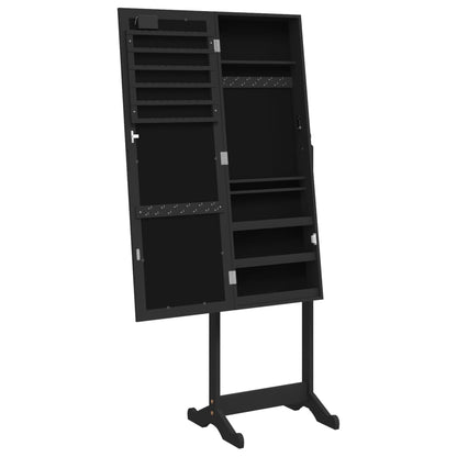 Schmuckschrank mit Spiegel &LED-Beleuchtung Freistehend Schwarz - Pazzar.ch