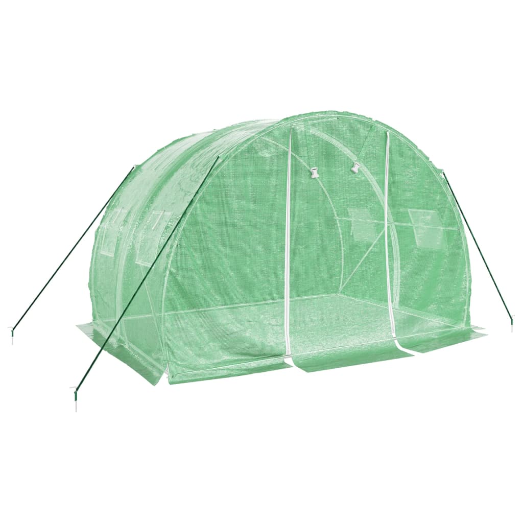 Gewächshaus mit Stahlrahmen Grün 6 m² 3x2x2 m - Pazzar.ch