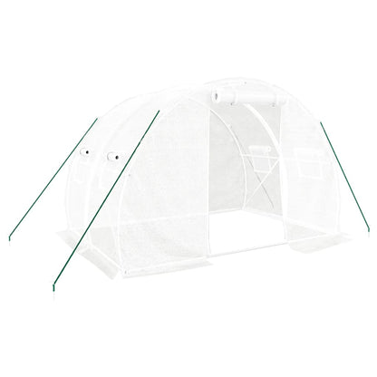 Gewächshaus mit Stahlrahmen Weiß 6 m² 3x2x2 m - Pazzar.ch