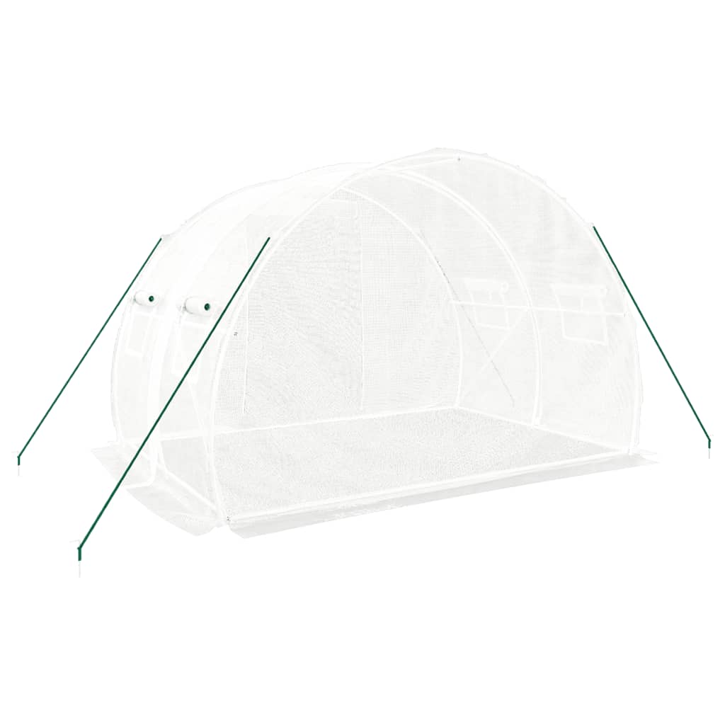 Gewächshaus mit Stahlrahmen Weiß 6 m² 3x2x2 m - Pazzar.ch