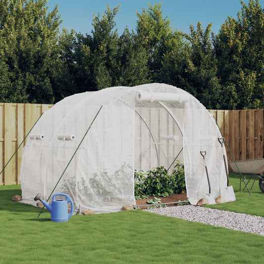 Gewächshaus mit Stahlrahmen Weiß 6 m² 3x2x2 m - Pazzar.ch