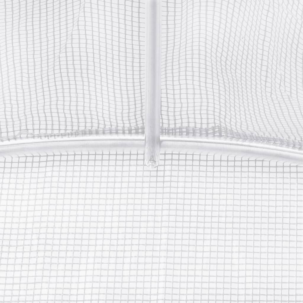 Gewächshaus mit Stahlrahmen Weiß 8 m² 4x2x2 m - Pazzar.ch