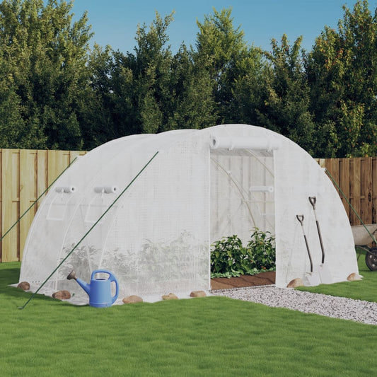 Gewächshaus mit Stahlrahmen Weiß 8 m² 4x2x2 m - Pazzar.ch