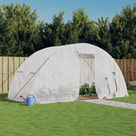 Gewächshaus mit Stahlrahmen Weiß 10 m² 5x2x2,3 m - Pazzar.ch