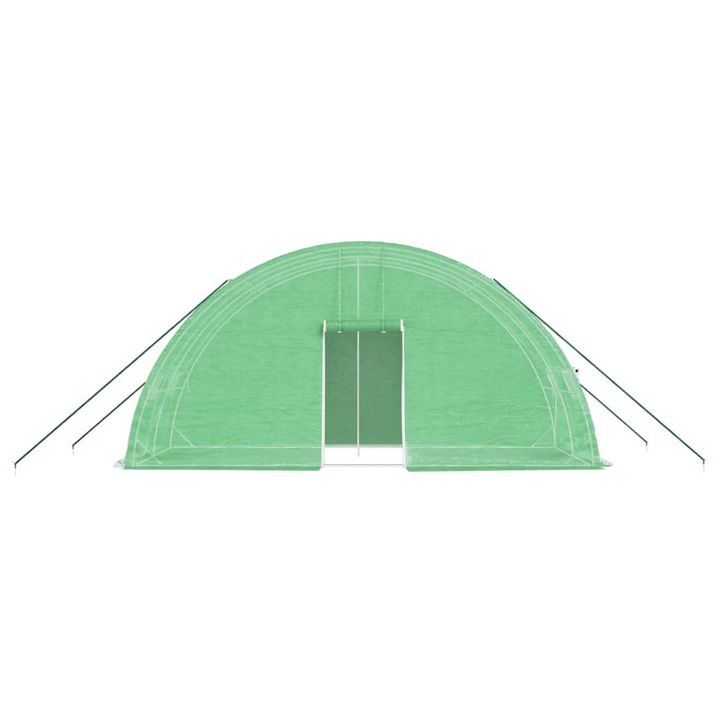 Gewächshaus mit Stahlrahmen Grün 12 m² 6x2x2,85 m - Pazzar.ch