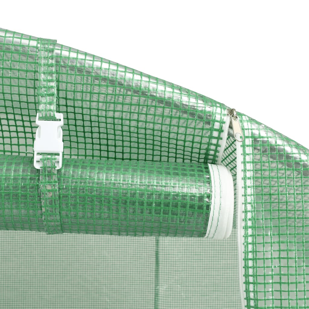 Gewächshaus mit Stahlrahmen Grün 12 m² 6x2x2,85 m - Pazzar.ch