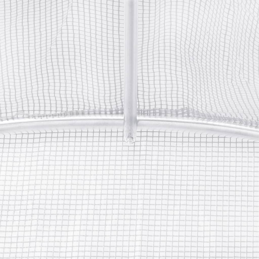 Gewächshaus mit Stahlrahmen Weiß 12 m² 6x2x2,85 m - Pazzar.ch