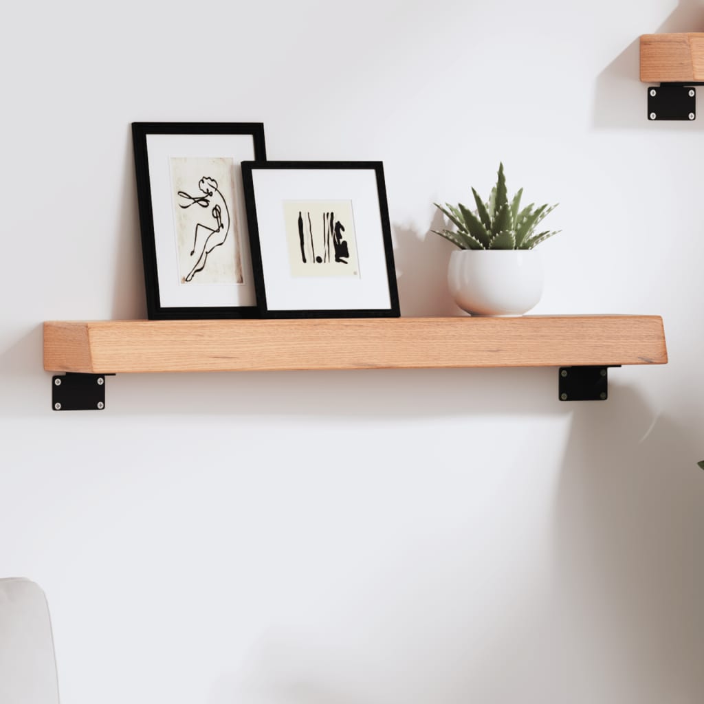 Wandregal Hellbraun 60x10x6 cm Massivholz Eiche Behandelt - Pazzar.ch