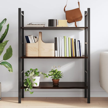 Wandregal Dunkelbraun 100x60x2 cm Massivholz Eiche Behandelt - Pazzar.ch