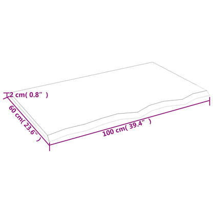 Wandregal Dunkelbraun 100x60x2 cm Massivholz Eiche Behandelt - Pazzar.ch