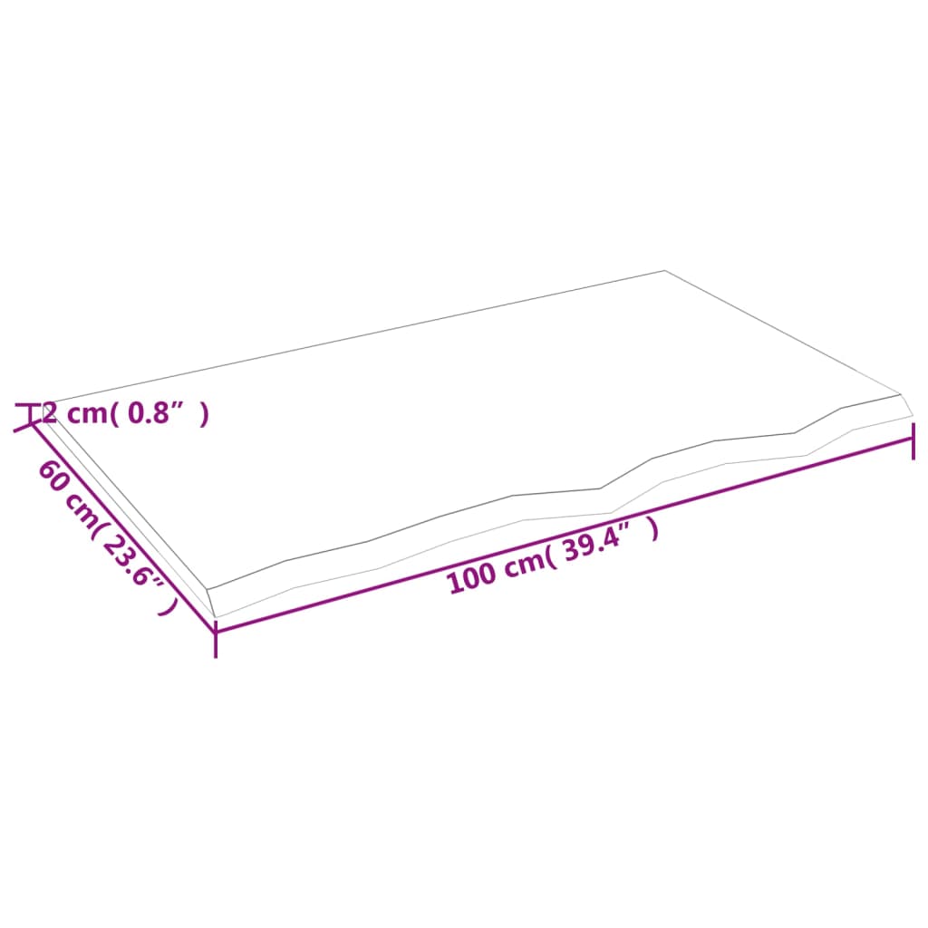 Wandregal Dunkelbraun 100x60x2 cm Massivholz Eiche Behandelt - Pazzar.ch