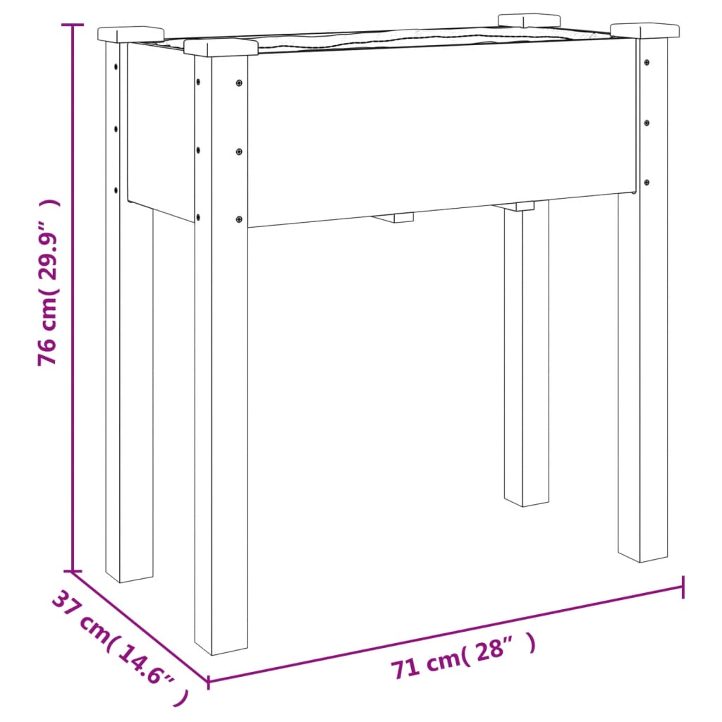 Pflanzkübel mit Einsatz 71x37x76 cm Massivholz Tanne - Pazzar.ch