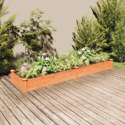 Hochbeet mit Einsatz Braun 240x60x25 cm Massivholz Tanne - Pazzar.ch