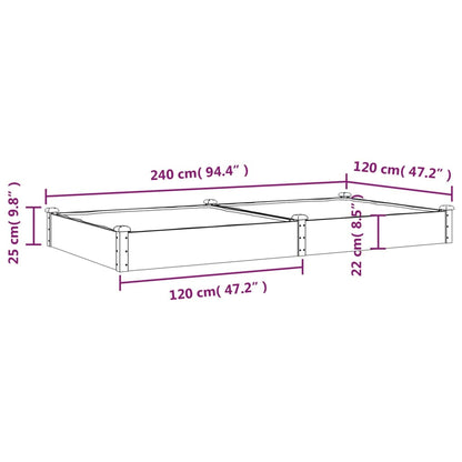Hochbeet mit Einsatz Braun 240x120x25 cm Massivholz Tanne - Pazzar.ch