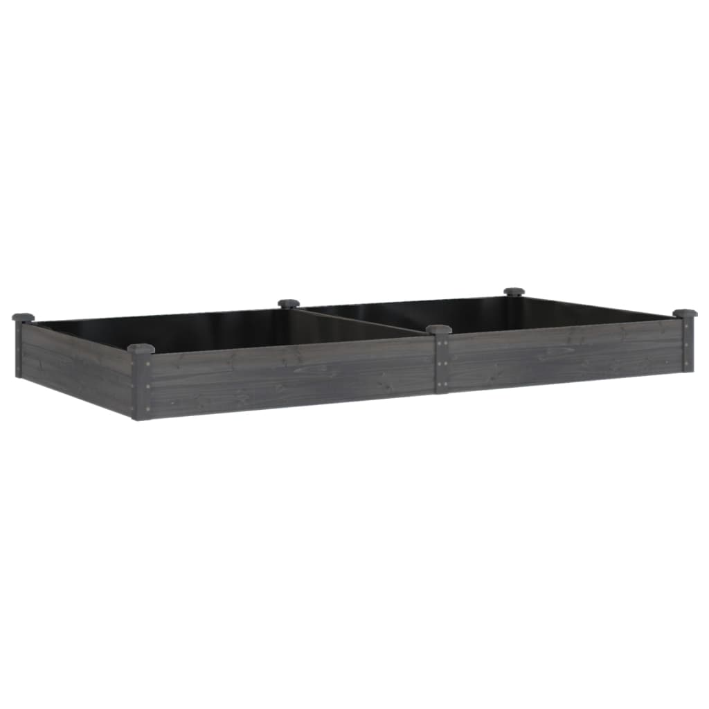 Hochbeet mit Einsatz Grau 240x120x25 cm Massivholz Tanne - Pazzar.ch
