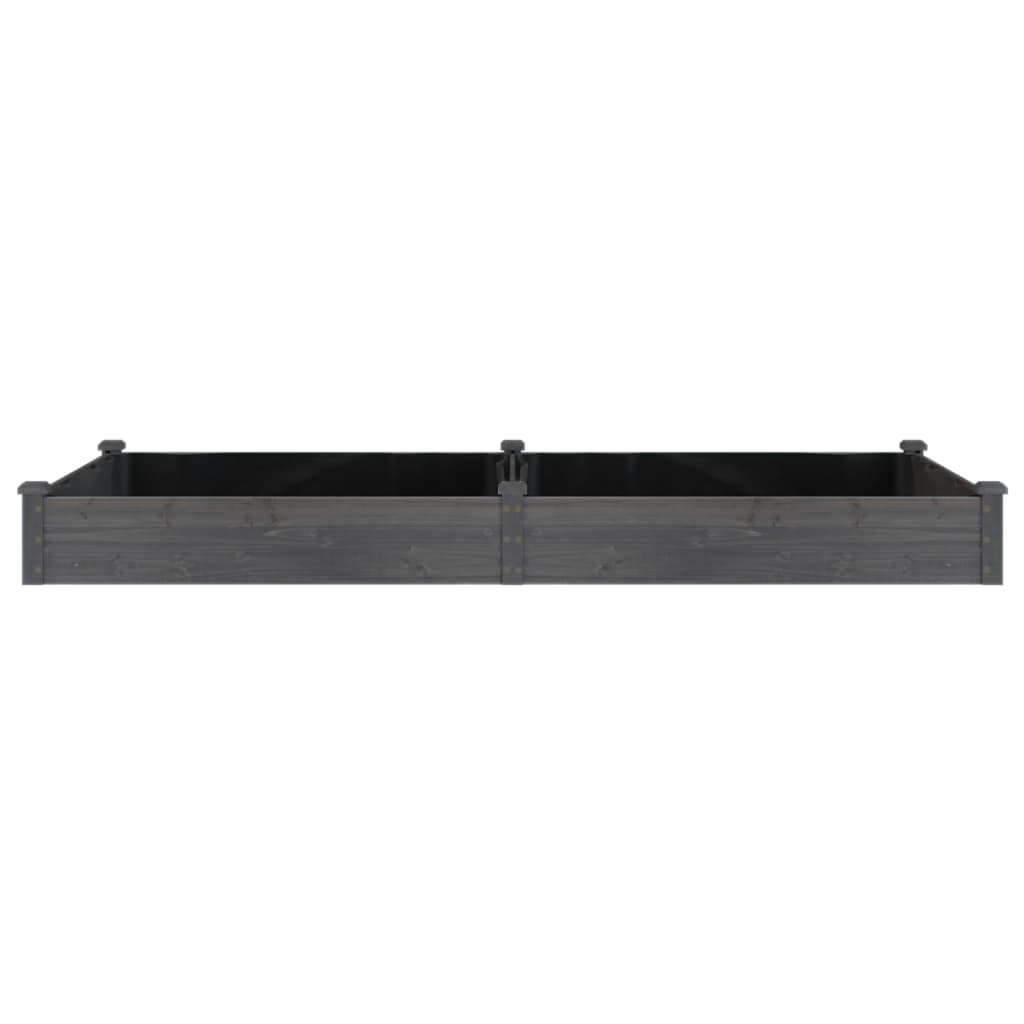 Hochbeet mit Einsatz Grau 240x120x25 cm Massivholz Tanne - Pazzar.ch