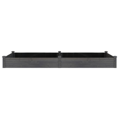 Hochbeet mit Einsatz Grau 240x120x25 cm Massivholz Tanne - Pazzar.ch