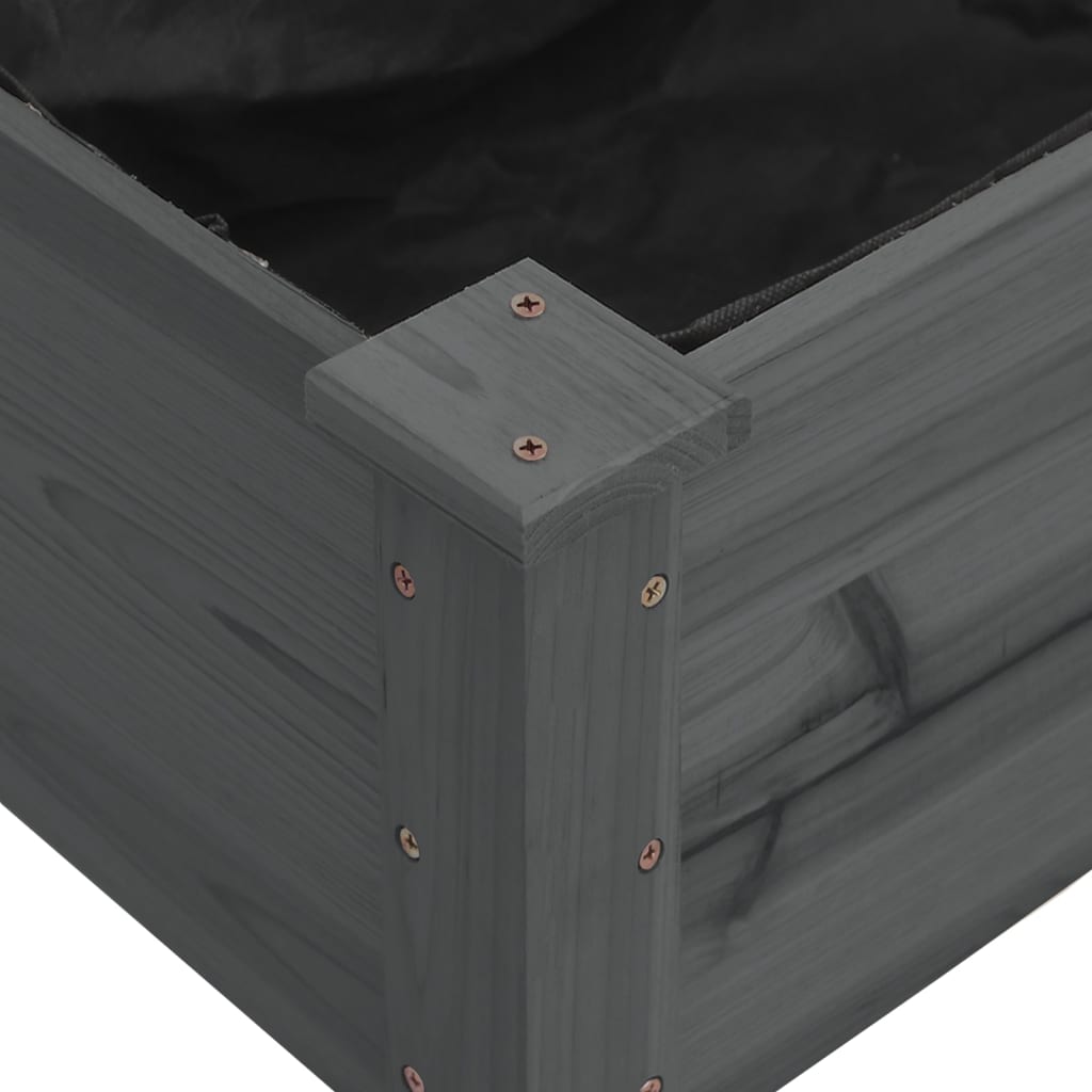 Hochbeet mit Einsatz Grau 240x120x25 cm Massivholz Tanne - Pazzar.ch