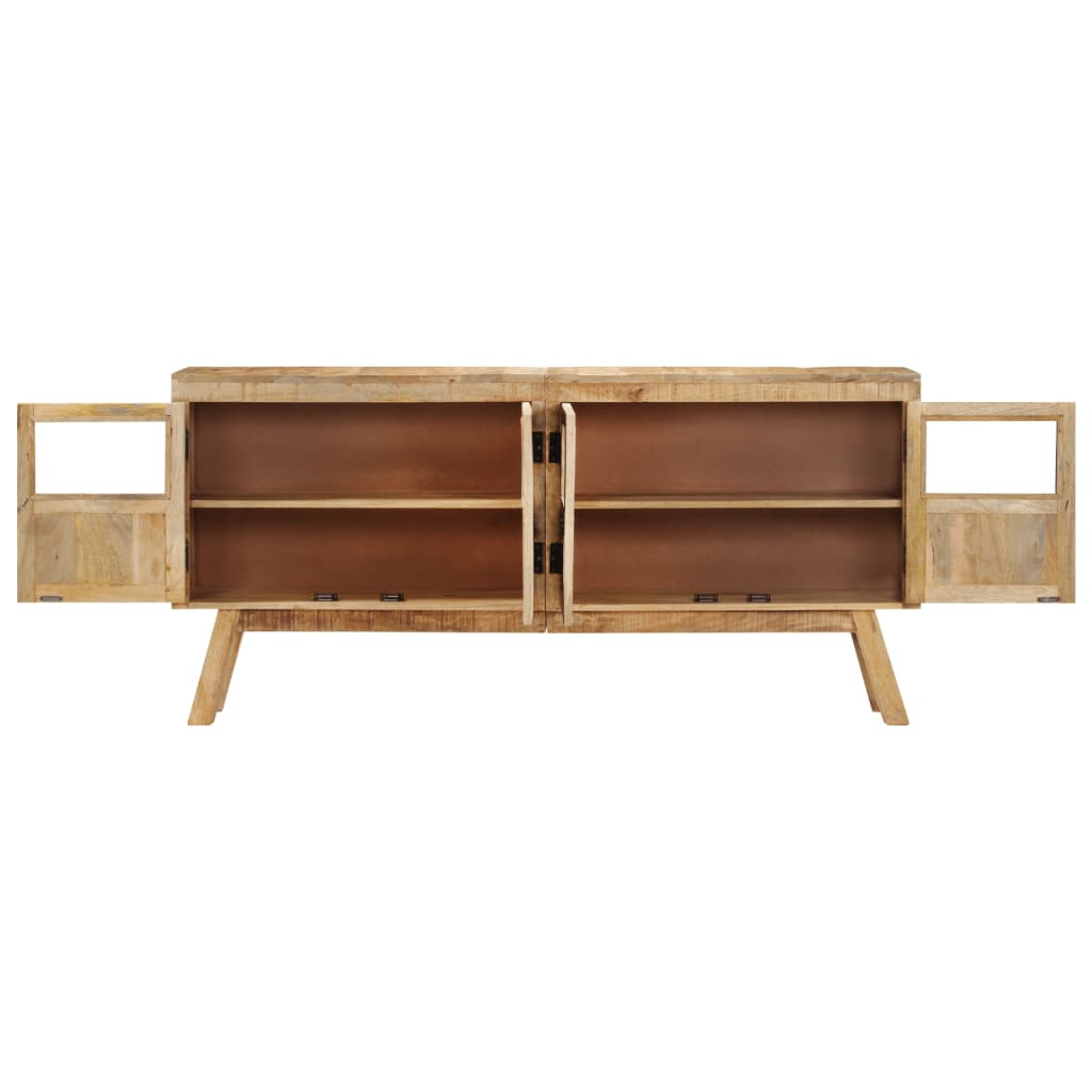 Sideboard Braun und Schwarz 160x30x76 cm Massivholz Mango