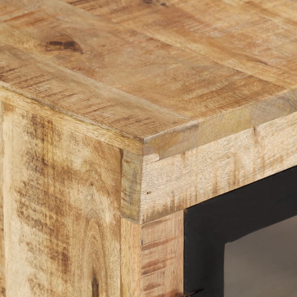 Sideboard Braun und Schwarz 160x30x76 cm Massivholz Mango - Pazzar.ch