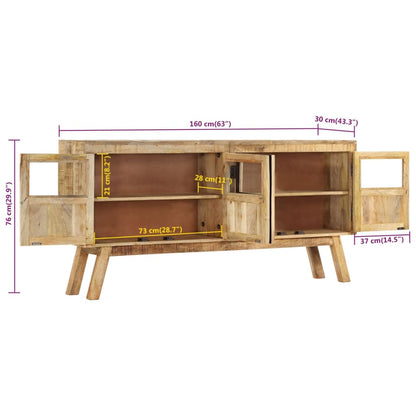Sideboard Braun und Schwarz 160x30x76 cm Massivholz Mango - Pazzar.ch