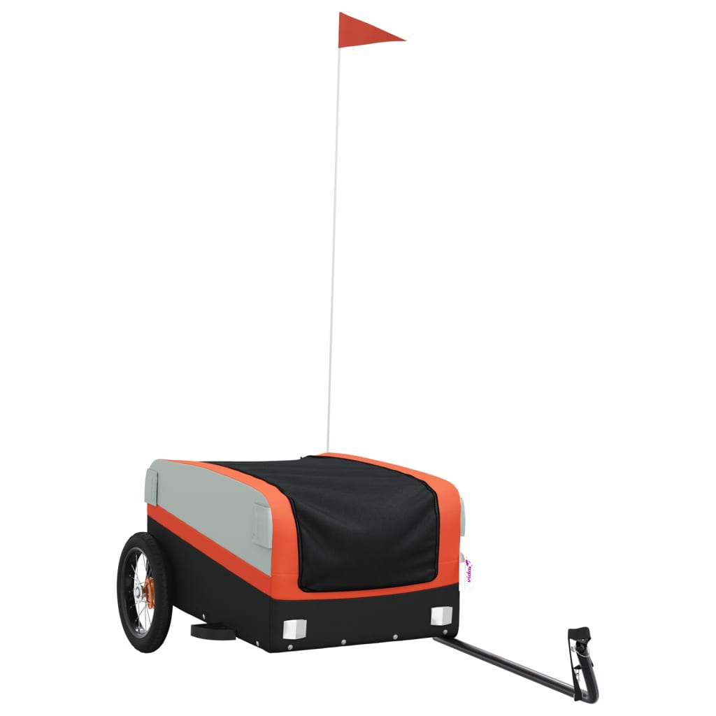 Fahrradanhänger Schwarz und Orange 30 kg Eisen - Pazzar.ch