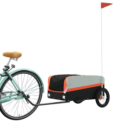 Fahrradanhänger Schwarz und Orange 30 kg Eisen - Pazzar.ch