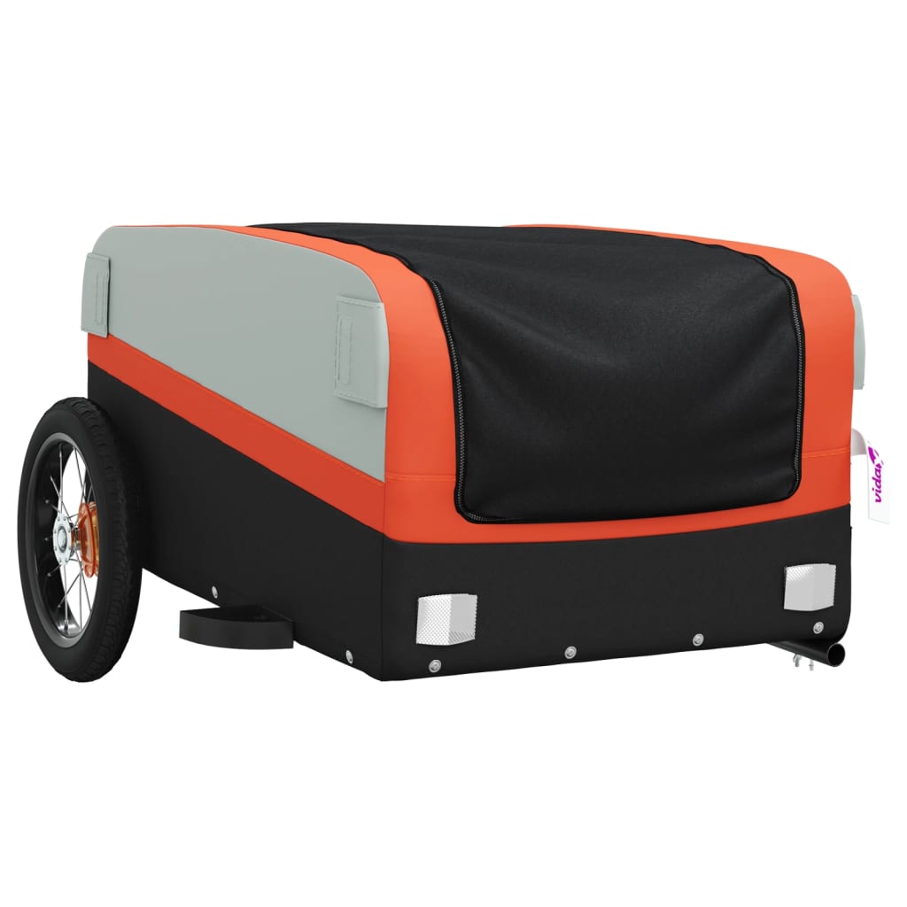 Fahrradanhänger Schwarz und Orange 30 kg Eisen - Pazzar.ch
