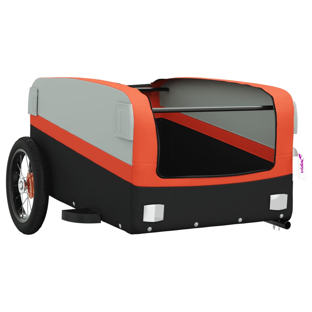 Fahrradanhänger Schwarz und Orange 30 kg Eisen - Pazzar.ch