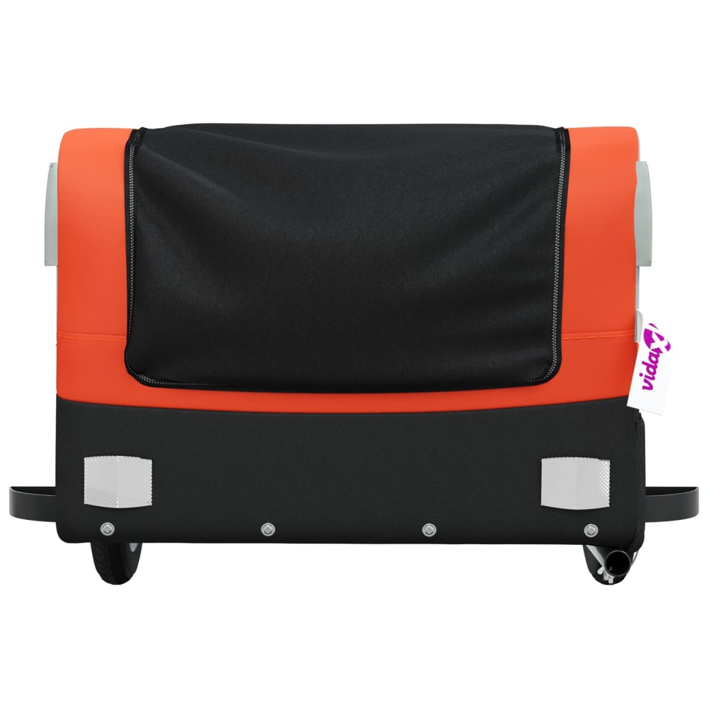 Fahrradanhänger Schwarz und Orange 30 kg Eisen - Pazzar.ch