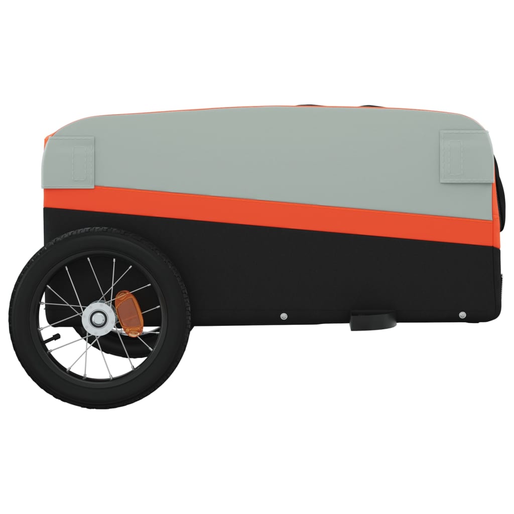 Fahrradanhänger Schwarz und Orange 30 kg Eisen - Pazzar.ch