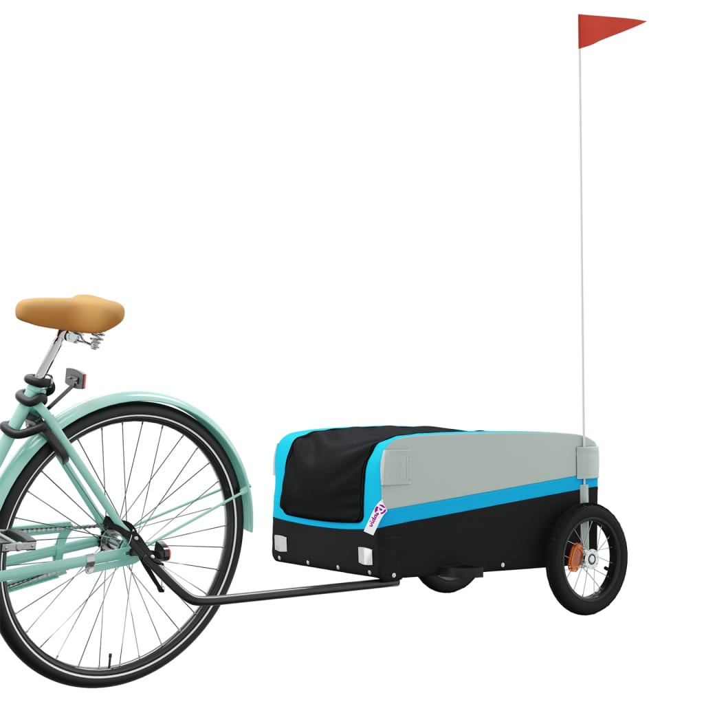 Fahrradanhänger Schwarz und Blau 30 kg Eisen - Pazzar.ch