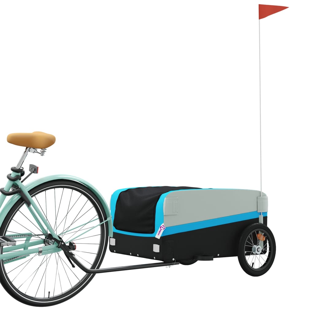 Fahrradanhänger Schwarz und Blau 45 kg Eisen - Pazzar.ch