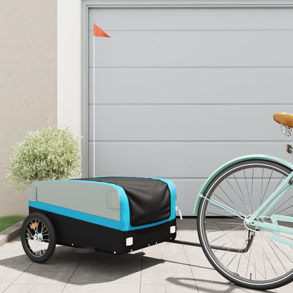 Fahrradanhänger Schwarz und Blau 45 kg Eisen - Pazzar.ch