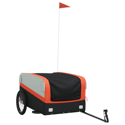 Fahrradanhänger Schwarz und Orange 45 kg Eisen - Pazzar.ch