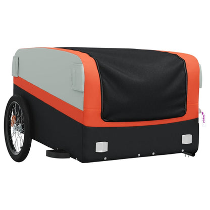 Fahrradanhänger Schwarz und Orange 45 kg Eisen - Pazzar.ch