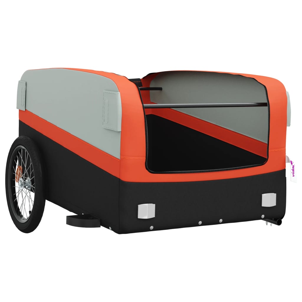 Fahrradanhänger Schwarz und Orange 45 kg Eisen - Pazzar.ch