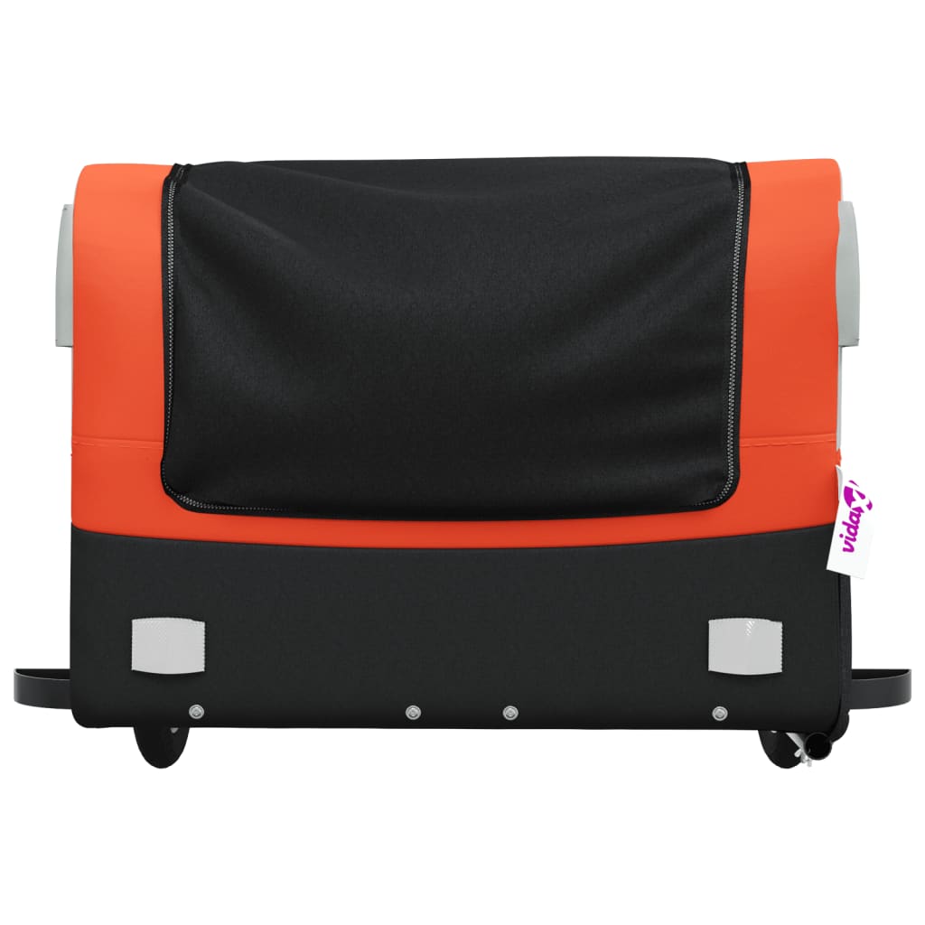 Fahrradanhänger Schwarz und Orange 45 kg Eisen - Pazzar.ch