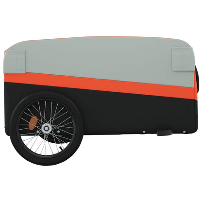 Fahrradanhänger Schwarz und Orange 45 kg Eisen - Pazzar.ch