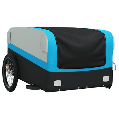 Fahrradanhänger Schwarz und Blau 45 kg Eisen - Pazzar.ch
