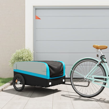 Fahrradanhänger Schwarz und Blau 45 kg Eisen - Pazzar.ch