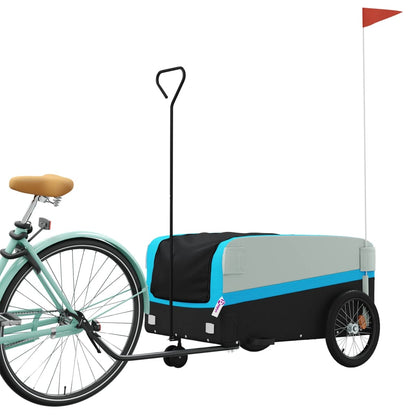 Fahrradanhänger Schwarz und Blau 45 kg Eisen - Pazzar.ch