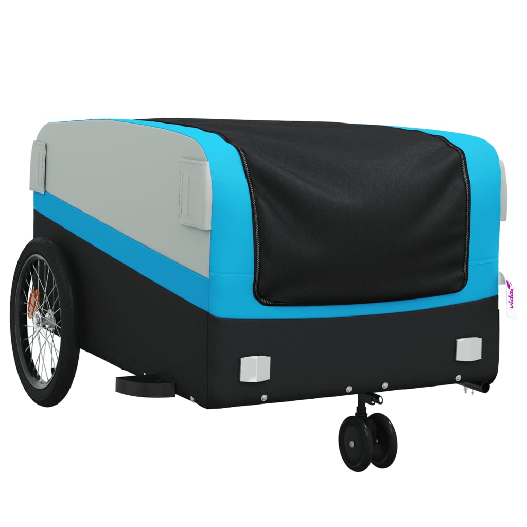 Fahrradanhänger Schwarz und Blau 45 kg Eisen - Pazzar.ch