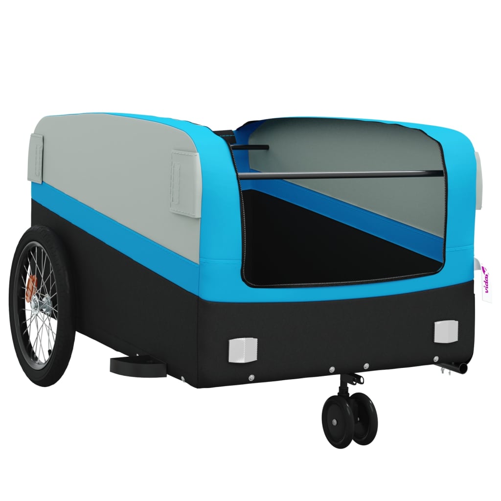 Fahrradanhänger Schwarz und Blau 45 kg Eisen - Pazzar.ch