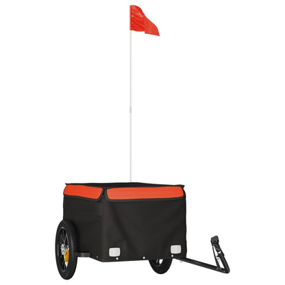 Fahrradanhänger Schwarz und Orange 30 kg Eisen - Pazzar.ch