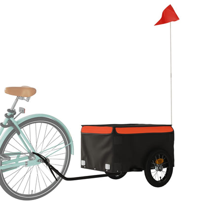 Fahrradanhänger Schwarz und Orange 30 kg Eisen - Pazzar.ch